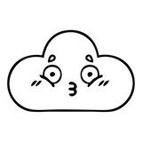 Fototapeta  - line drawing cartoon storm cloud