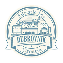 Abstract Rubber Stamp With Dubrovnik, Croatia