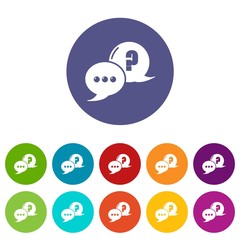 Poster - dialog icons color set vector for any web design on white background