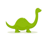 Fototapeta Dinusie - Green Dinosaur on White Background