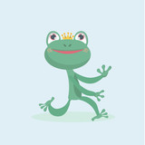 Fototapeta Dinusie - Little frog. Vector illustration of a cute little frog..