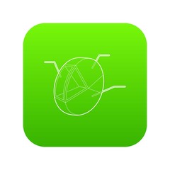 Poster - Pie chart icon green vector isolated on white background