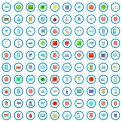 Poster - 100 cyber security icons set in cartoon style for any design vector illustration