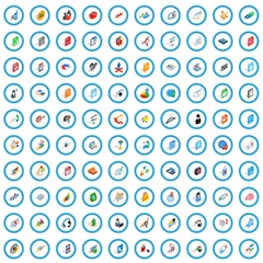 Poster - 100 data icons set in isometric 3d style for any design vector illustration
