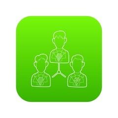 Poster - Office team icon green vector isolated on white background