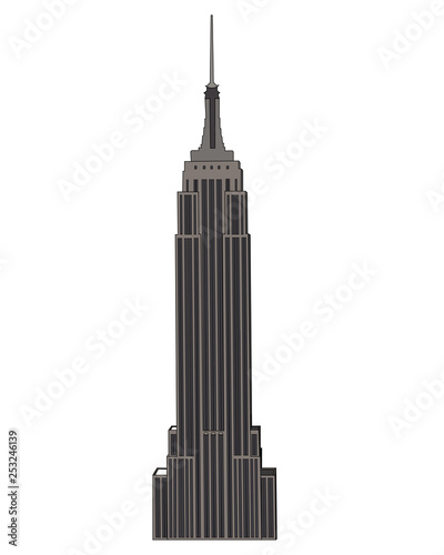 Fotografía Empire State Building isolated vector illustration