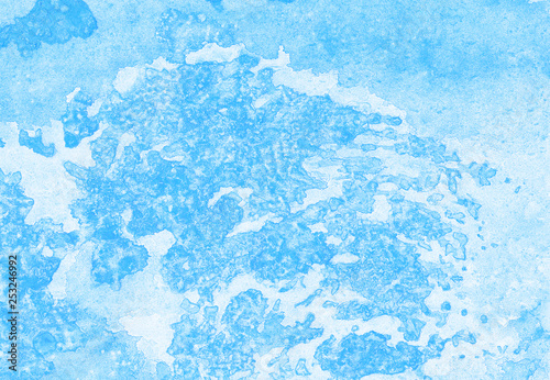 Ice And Frost Texture Light Sky Blue Shades Watercolor Background Grunge Aquarelle Paint Paper Textured Canvas For Vintage Design Retro Card Template Turquoise Gradient Color Handmade Illustration Buy This Stock Illustration