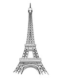 Fototapeta Boho - Eiffel tower isolated vector illustration. Paris icon