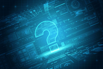 Poster - 2d rendering question mark concept
