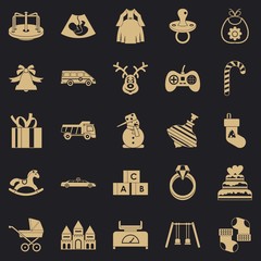 Canvas Print - Toy icons set. Simple set of 25 toy vector icons for web for any design