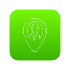 Poster - Map pointer with businessman icon green vector isolated on white background