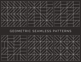 Wall Mural - Abstract geometric seamless patterns