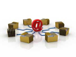 Poster - 3d rendering folder with email
