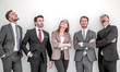 © ASDF - Happy positive business group looking up with dreaming expression