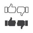 © 3dwithlove - Like and dislike icons set. Thumbs up and thumbs down.