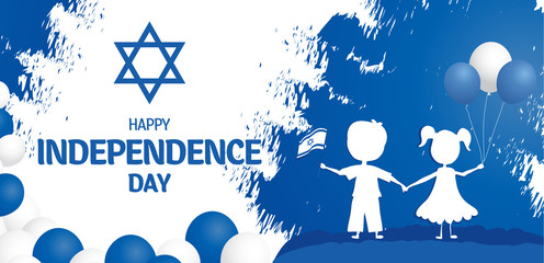 Wall Mural - Happy independence day of Israel. Israel festive day on April 19