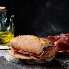 Wall Mural - spanish bocadillo de jamon, serrano ham sandwich