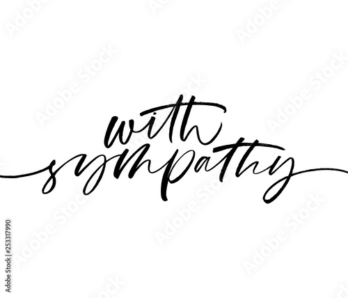 Fotografía With sympathy phrase. Hand drawn brush style modern calligraphy.