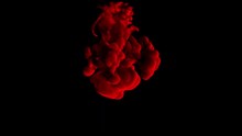 UHD 3D Animated Simulation Of The Red Ink In A Liquid Against The Black Background