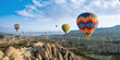© Kotangens - great tourist attraction of Cappadocia balloon flight. Cappadocia is one of the best places to fly with hot air balloons. Goreme, Cappadocia, Turkey.