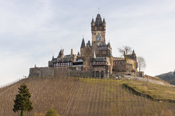 Canvas Print - castle cochem on the moselle river germany