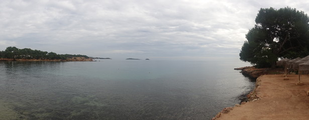 The coast of Ibiza a very cloudy day