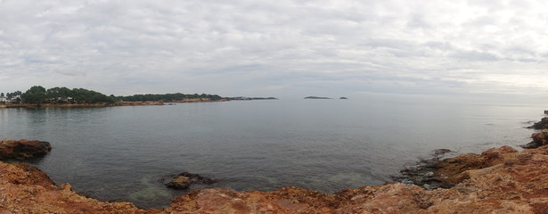 Wall Mural - The coast of Ibiza a very cloudy day