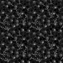 Abstract Floral Seamless Pattern With Monochrome Flowers And Buds Of Oleander. Tropical Dark Endless Texture. Black And White Print. Textile Surface Design.  Illustration