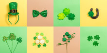 St. Patrick's Day Theme With Flat Lay Decoration Elements
