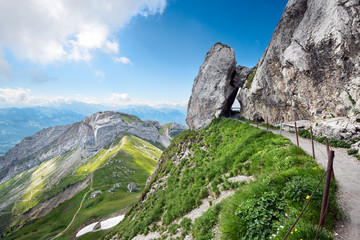 Canvas Print - Hiking Trail on Pilatus Switzerland