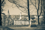 Fototapeta Londyn - Panorama of Bystrzyca Klodzka, view of the old buildings of the city.