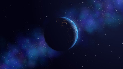earth day and night 3d render