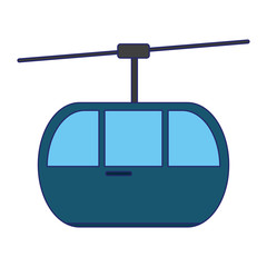 Wall Mural - cableway cabin symbol isolated blue lines