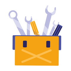 Sticker - tools box mechanic with wrench keys