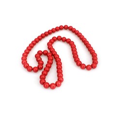 Wall Mural - Red beads isolated on white background