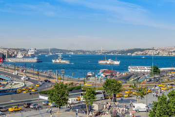 Poster - Istanbul, Turkey, 11 June 2007: Ships at Karakoy