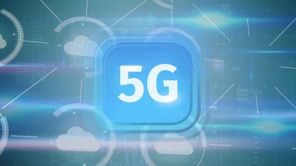 Poster - Animation of 5G button with networks