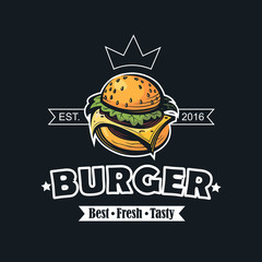 retro fast food image with burger