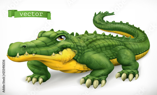 Crocodile, alligator. Funny character. Animal 3d vector icon Tableau sur Toile