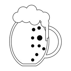 Poster - Beer cold cup isolated black and white