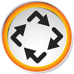 Aufkleber - Circular arrows icon, Rotating arrows. Clockwise arrows