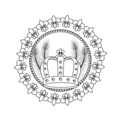 Poster - bejeweled crown round icon