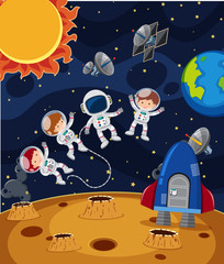 Wall Mural - Astronaut in space scene