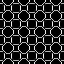 Seamless Pattern With Geometric, Triangle, Zig Zag. Vector Background, Texture. For Design Invitation, Interior Wallpaper, Cover Card, Technologic Design. Black White Color