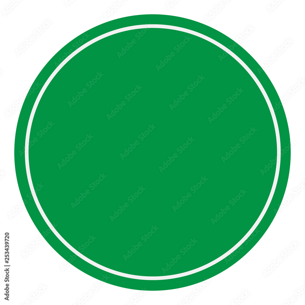 blank green sign. empty green symbol on white background. empty warning sign. green traffic symbol.