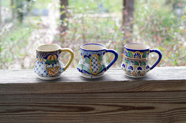 Handpainted Talavera pottery mugs - Puebla, Mexico