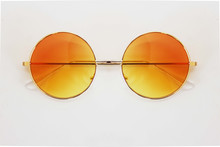 Orange And Yellow Style Glasses. On White Background