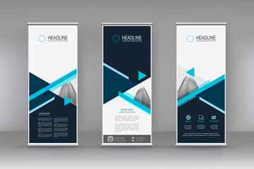 Poster - vector vertical banner. banner design in three different shape with building illustration. abstract 