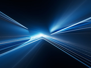 Aufkleber - abstract blue background. 3d illustration. fractal graphics composition of rays of light.