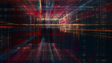Aufkleber - abstract background. digital data visualization. 3d illustration based on fractal graphics.